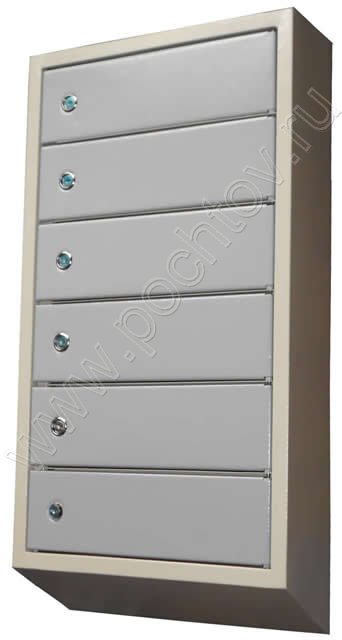 Антивандальный почтовый ящик АПЯ-5 Серый (АВ-5) без задней стенки 5-секционный для подъездов комбинированного серого цвета с замками тонкий (735x380x130 мм)