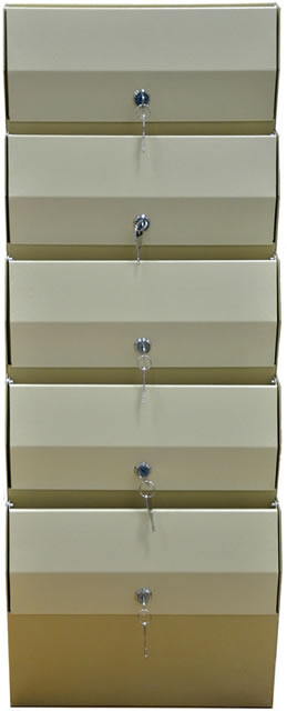 Вид спереди на почтовый ящик Компакт-5 Бежевый с оригинальными дверцами