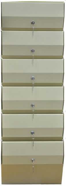 Вид спереди на почтовый ящик Компакт-6 Бежевый с оригинальными дверцами