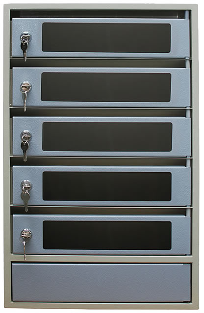 Почтовый ящик ШАП-5ВС Серый со стеклянными вставками в дверцах